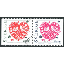 Sverige 1998. Alle Hjerternes dag. AFA nr. 1962-63 postfrisk stemplet  hæfte FDC parstykkke