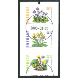 Sverige 2003. Blomster. AFA 2278-80,  postfrisk stemplet  hæfte FDC parstykkke