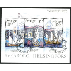 Sverige 2006. Sveaborg. AFA nr. 2461-63, postfrisk miniark sammentryk stemplet  hæfte FDC parstykkke