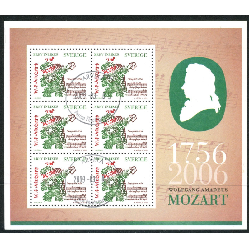 Sverige 2006. Komponister. AFA nr. 2473-75, postfrisk parstykker sammentryk stemplet  hæfte FDC parstykkke