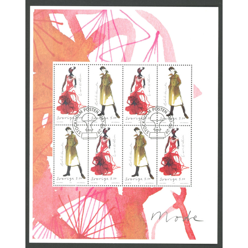 Sverige 2007. Svensk mode. AFA nr. 2542, postfrisk miniark sammentryk stemplet  hæfte FDC parstykkke