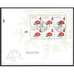 Sverige 2008. Insekter. AFA nr. 2562, postfrisk miniark stemplet  hæfte FDC parstykkke