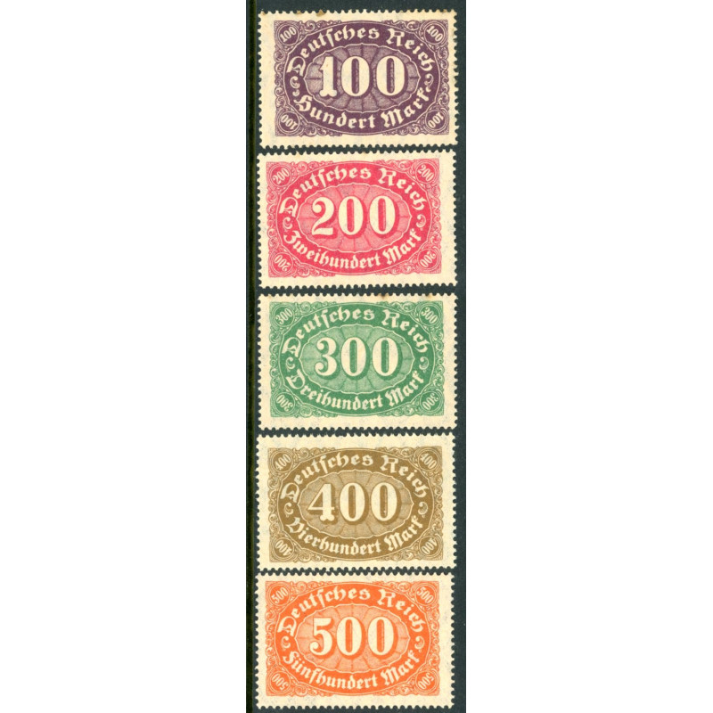 Rige. 1922. Brugsudgave Vm. I. AFA nr. 222-26 **    st. used reich