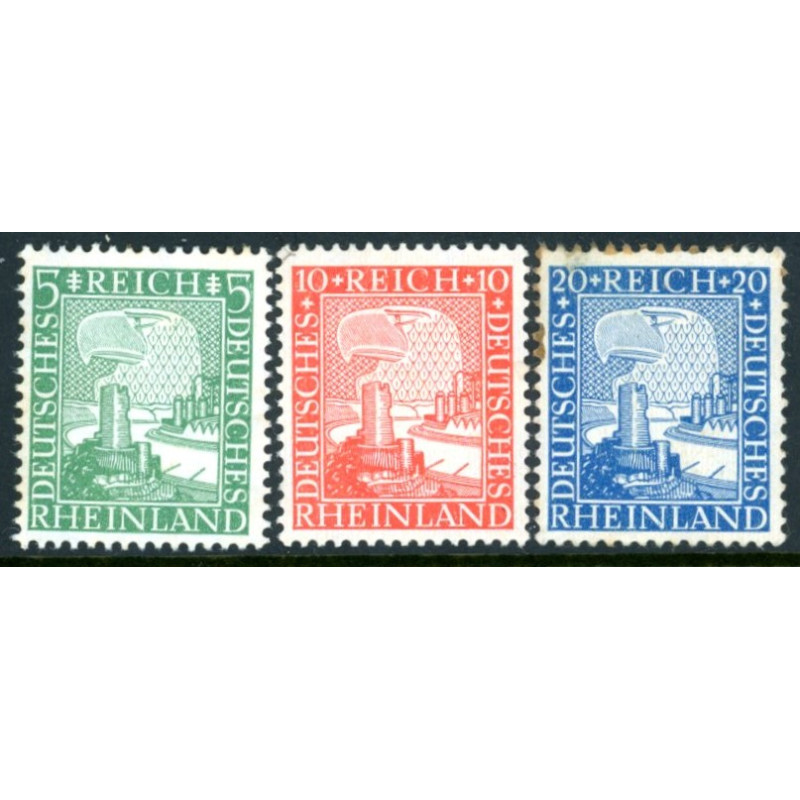 Rige. 1925. Rheinlandsjubilæum. AFA nr. 372-74 **   stemplet