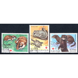 Finland. 1982. Truede dyr, Røde Kors. AFA nr. 919-21 **   , postfrisk stemplet FDC