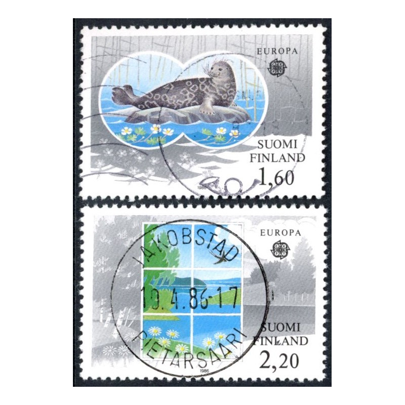 Finland. 1986. Europamærker. AFA nr. 987-88 **   , postfrisk stemplet FDC