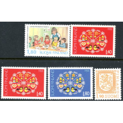 Finland. 1988. Dagklubber og Julefrimærker, supp.værdi. AFA nr. 1058-61 ** (5)    , postfrisk stemplet FDC