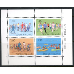 Finland. 1989. Folkeidræt i sammentryk. AFA nr. 1067-70 ** (5)   , postfrisk stemplet FDC
