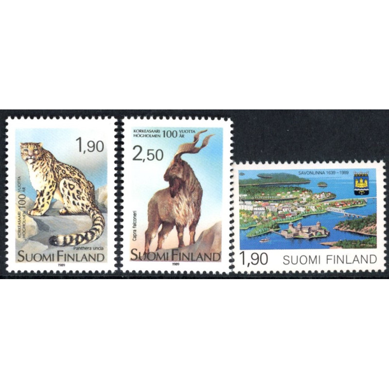Finland. 1989. Dyreparken i Högholmen, og Nyslott. AFA nr. 1077-79 **  , postfrisk stemplet FDC