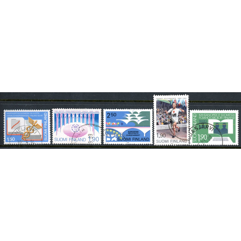 Finland. 1989. Handelsundervisning, Europarådet mf. AFA nr. 1081-85 **               , postfrisk stemplet FDC