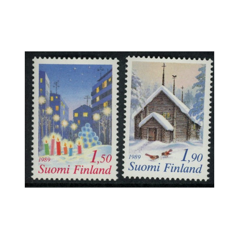 Finland. 1989. Julefrimærker. AFA nr. 1086-87 **               , postfrisk stemplet FDC