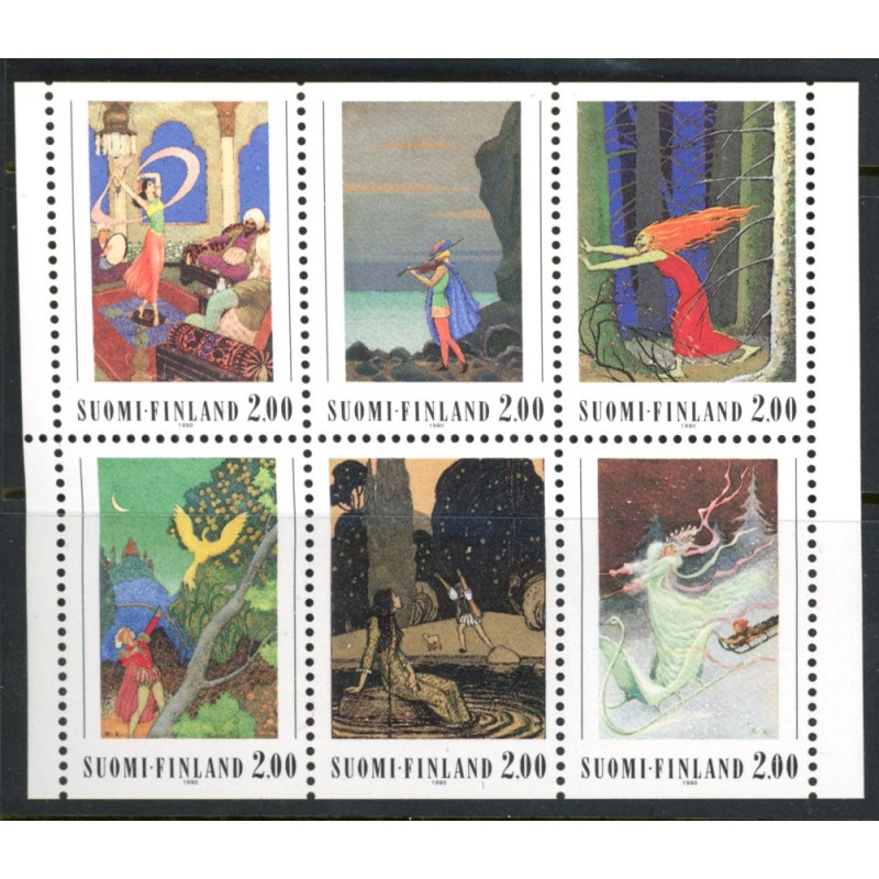 Finland. 1990. Rudolf Koivus, hæfte. AFA nr. 1104-09 **        , postfrisk stemplet FDC