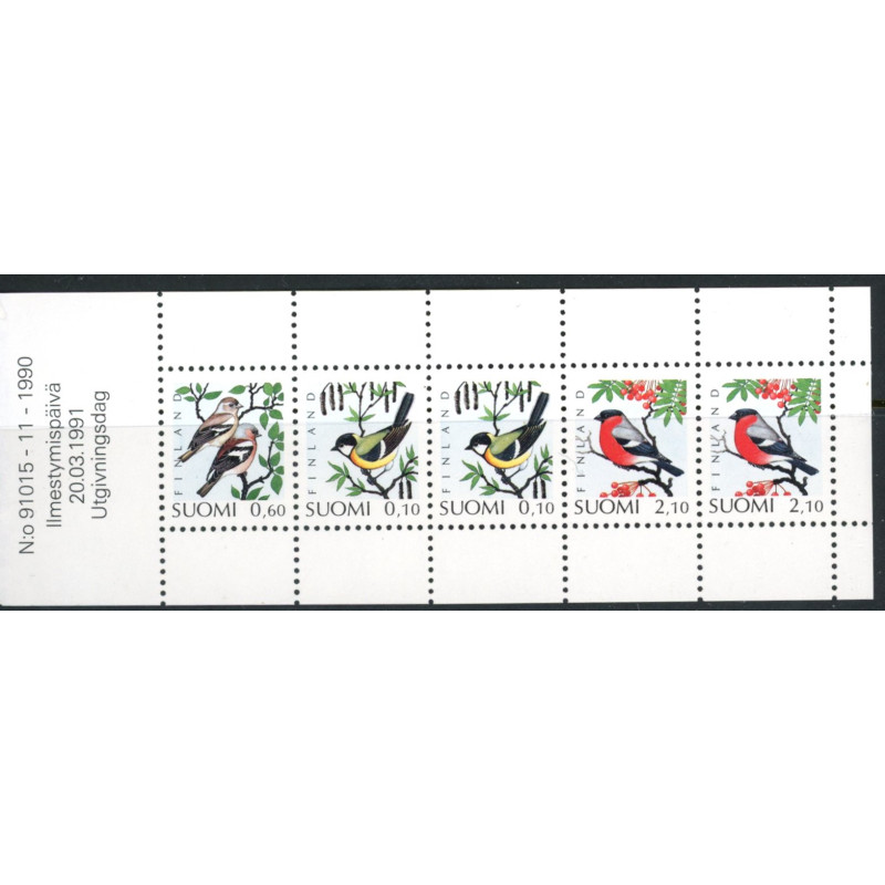 Finland. 1991. Fugle, hæfte. AFA nr. 1128-30 **       , postfrisk stemplet FDC