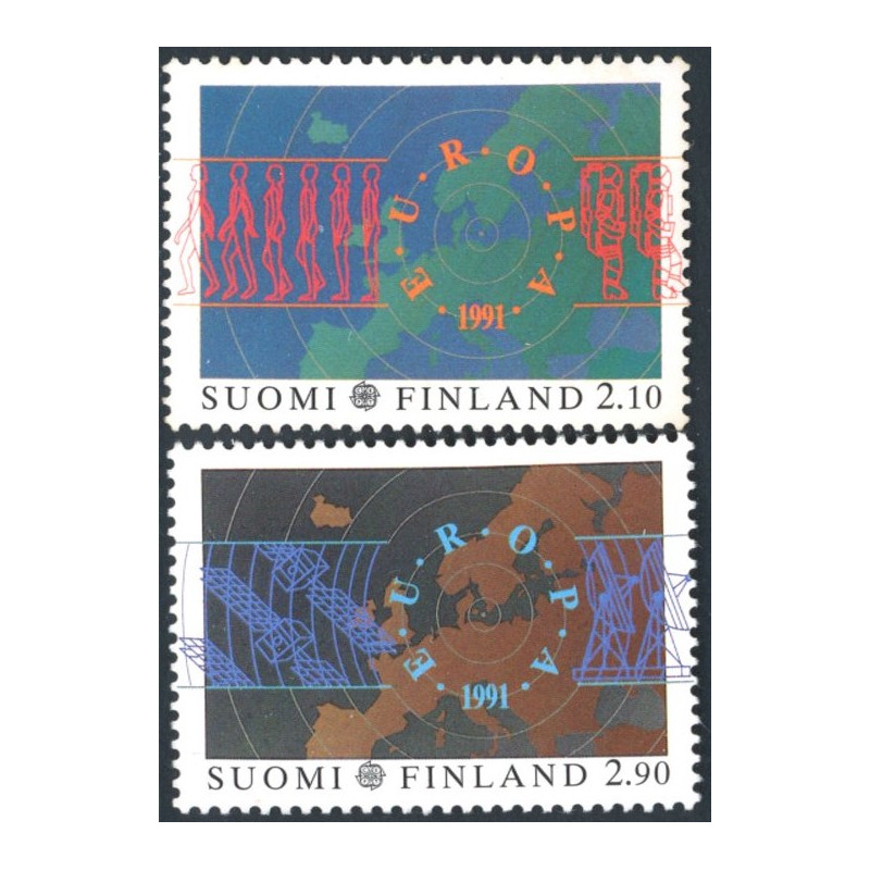 Finland. 1991. Europafrimærker/Cept. AFA nr. 1133-34 **   , postfrisk stemplet FDC