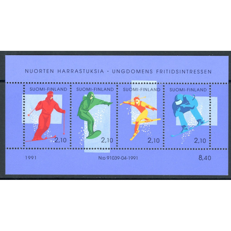 Finland. 1991. Børnetegninger, miniark. AFA nr. 1137-39 **  , postfrisk stemplet FDC