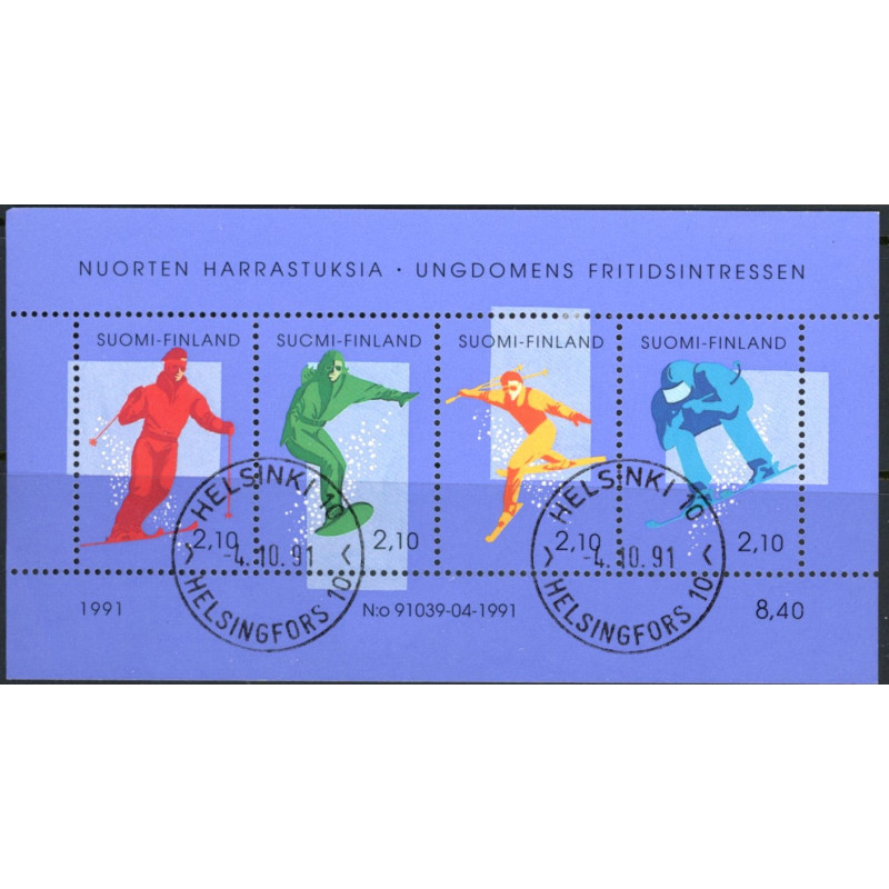 Finland. 1991. Børnetegninger, miniark. AFA nr. 1137-39 **  , postfrisk stemplet FDC