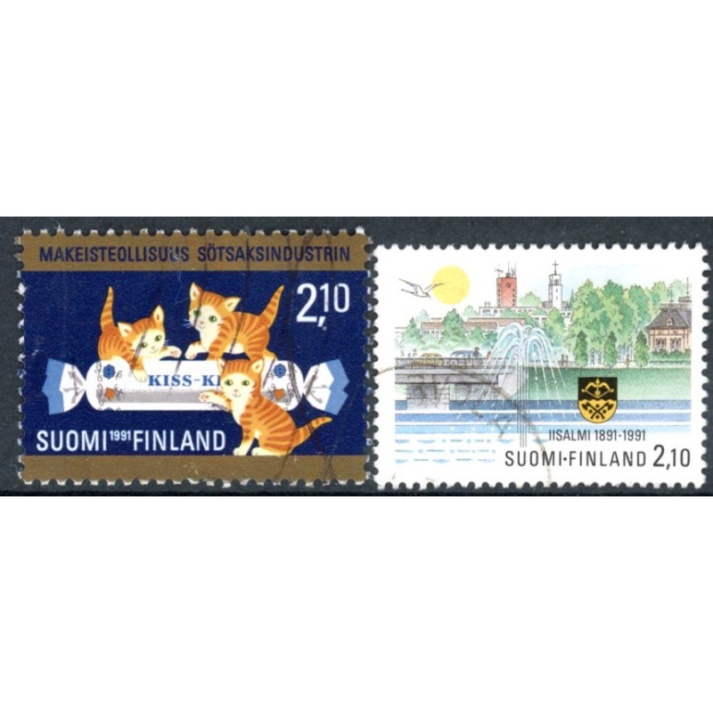Finland. 1991. Silkefremstilling og byen Idensalmi, miniark. AFA nr. 1144-45 **  , postfrisk stemplet FDC
