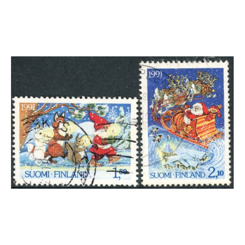 Finland. 1991. Julefrimærker. AFA nr. 1146-47 **                , postfrisk stemplet FDC
