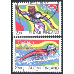 Finland. 1992. Ol, Albertville, og Barcelona. AFA nr. 1150-51 **               , postfrisk stemplet FDC