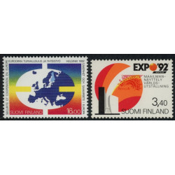 Finland. 1992. Europæisk sikkerhedk. og EXPO ´92. AFA nr 1154-55 **             , postfrisk stemplet FDC