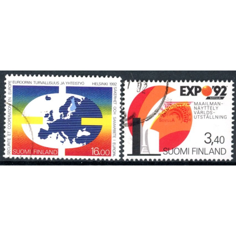 Finland. 1992. Europæisk sikkerhedk. og EXPO ´92. AFA nr 1154-55 **             , postfrisk stemplet FDC