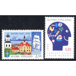 Finland. 1992. Byen Rauma og Friske Hjerner. AFA nr 1156-57 **             , postfrisk stemplet FDC
