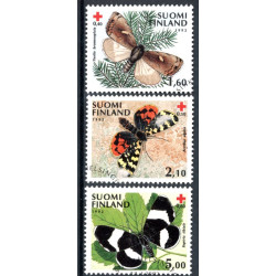 Finland. 1992. Røde Kors, Sommerfugle. AFA nr 1161-63 **            , postfrisk stemplet FDC