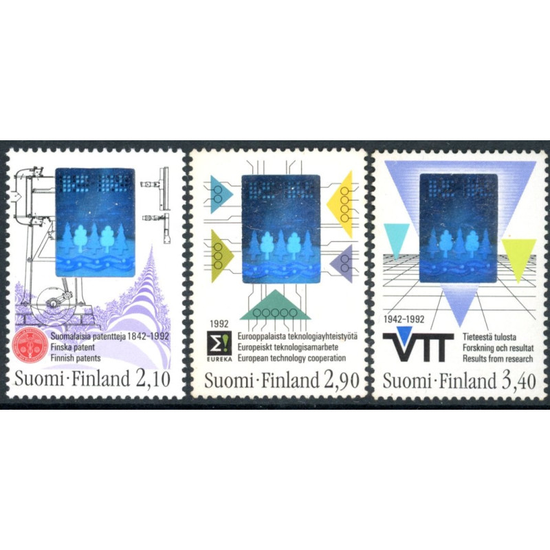 Finland. 1992. Finsk Teknologi. AFA nr 1164-66 **                          , postfrisk stemplet FDC
