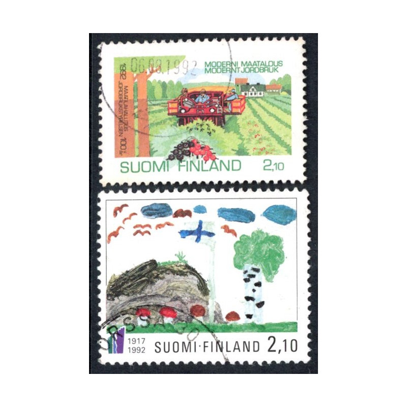 Finland. 1992. Landbrugsvidenskab og selvstændighed. AFA nr 1175-76 **                  , postfrisk stemplet FDC