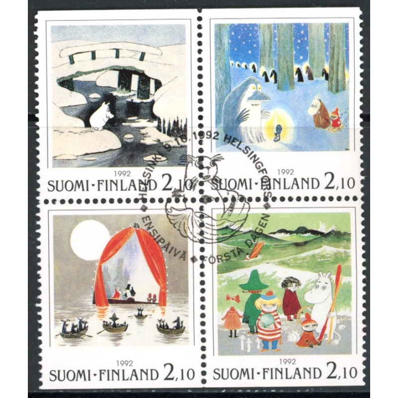 Finland. 1992. NORDIA frimærkeudstillingen, sammentryk. AFA nr 1178-81 **                , postfrisk stemplet FDC