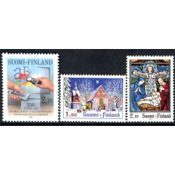 Finland. 1992. Bogtrykkeri og julemærker. AFA nr 1183-85 **               , postfrisk stemplet FDC