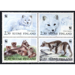 Finland. 1993. Nordiske fjeldræve, sammentryk. AFA nr 1191-94 **              , postfrisk stemplet FDC