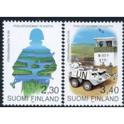 Finland. 1993. Forsvaret 75 år. AFA nr 1204-05 **          , postfrisk stemplet FDC
