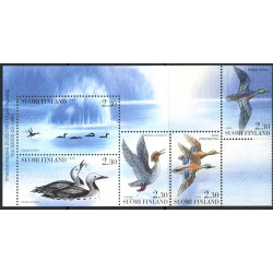 Finland. 1993. Havfugle, i miniark. AFA nr 1212-16 **         , postfrisk stemplet FDC