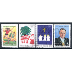 Finland. 1993. Skoleidræt, julefrimærker og Koivisto. AFA nr 1221-24 **        , postfrisk stemplet FDC
