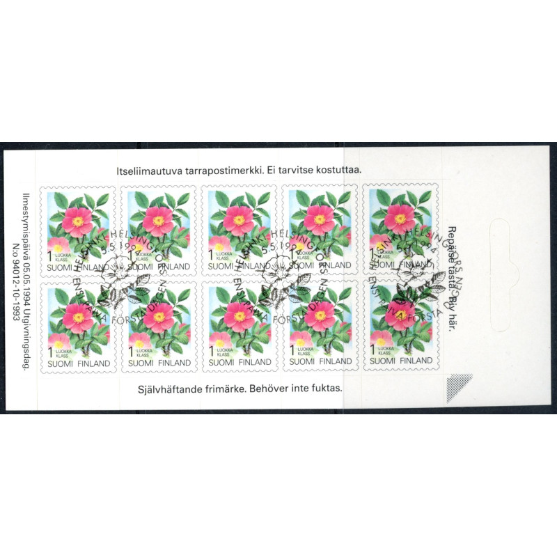 Finland. 1994. Karelsk Rose, miniark, AFA nr 1239 **      , postfrisk stemplet FDC
