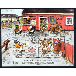 Finland. 1994. Hundebørnene fra Jyckeberg, miniark AFA nr. 1259-62 **        , postfrisk stemplet FDC