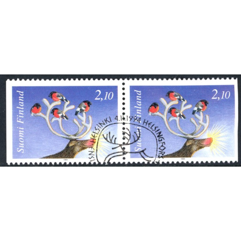 Finland. 1994. Julefrimærker, parstykke. AFA nr. 1263Cv-Ch **        , postfrisk stemplet FDC