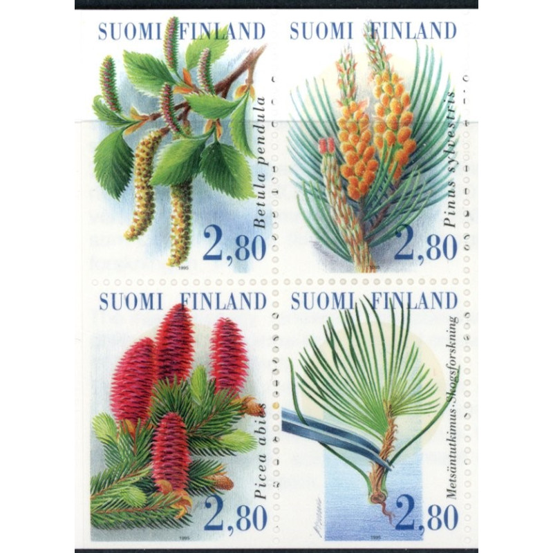 Finland. 1995. Skovforskning, sammentryk. AFA nr. 1295-98 **       , postfrisk stemplet FDC