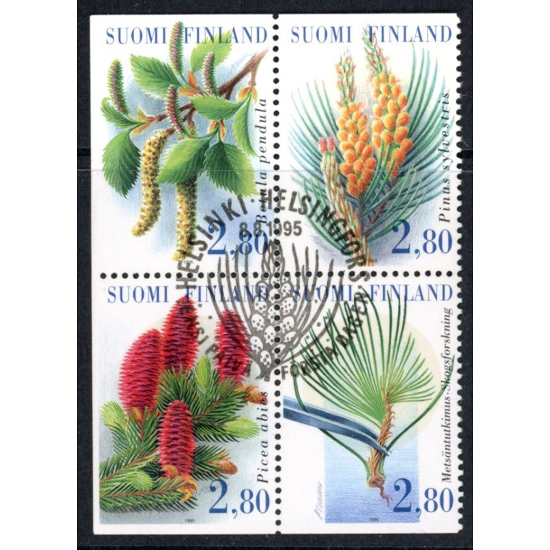 Finland. 1995. Skovforskning, sammentryk. AFA nr. 1295-98 **       , postfrisk stemplet FDC
