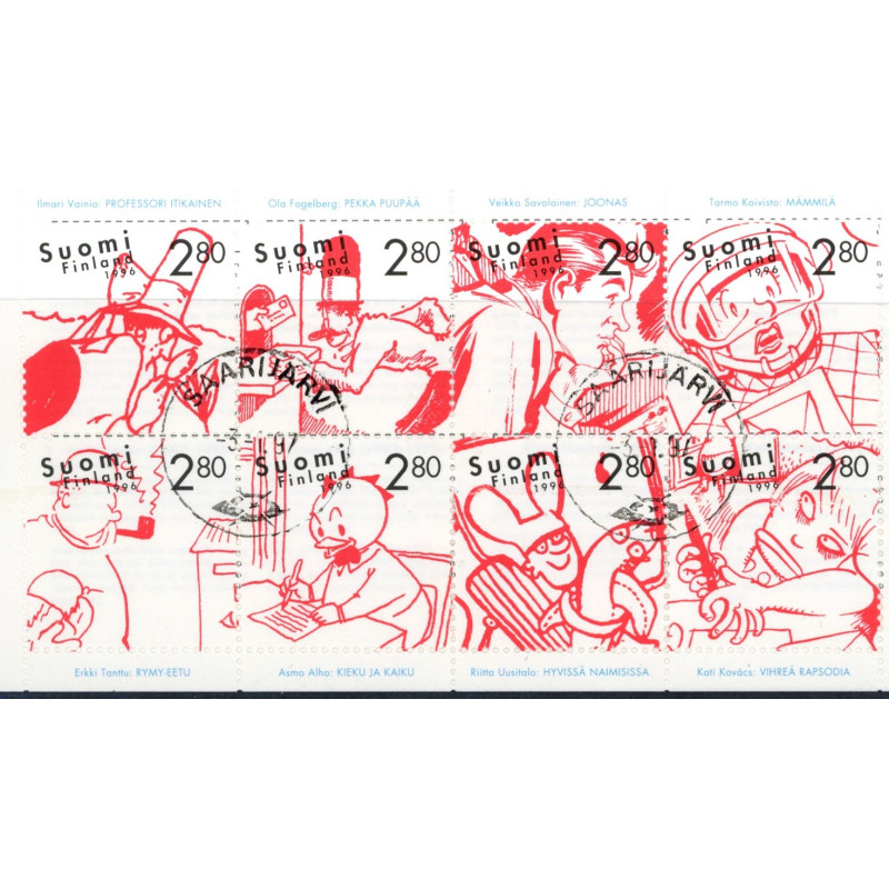 Finland. 1996. Tegneseriefigurer, miniark. AFA nr. 1346-53 **        , postfrisk stemplet FDC