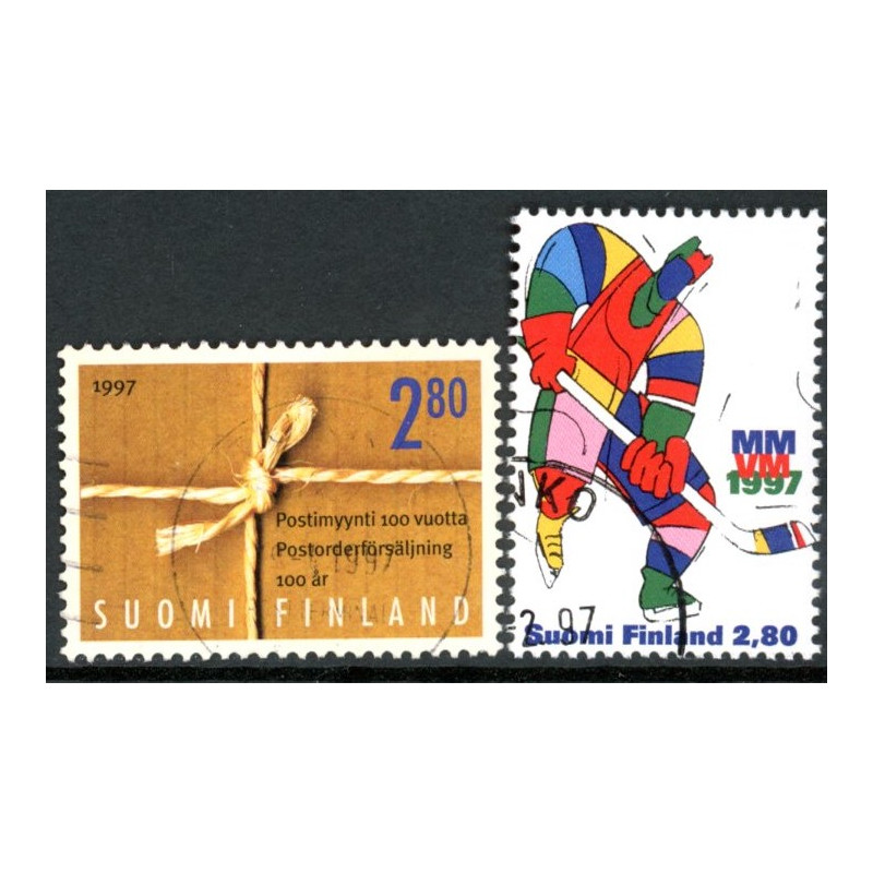 Finland. 1997. Postordresalg og VM i Ishockey. AFA nr. 1365-66 **      , postfrisk stemplet FDC