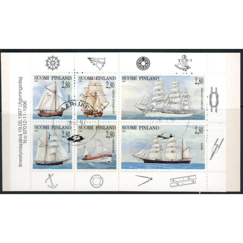 Finland. 1997. Søfart, sejlskibe, sammentryk. AFA nr. 1374-79 **       , postfrisk stemplet FDC