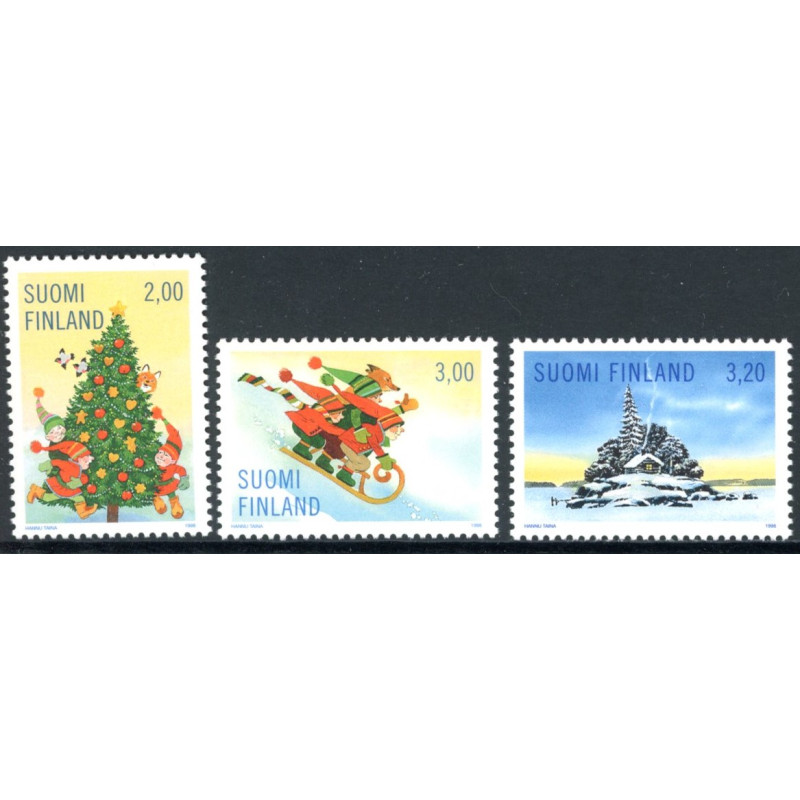 Finland. 1998. Julefrimærker. AFA nr. 1446-48 **    , postfrisk stemplet FDC