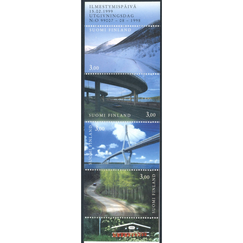 Finland. 1999. Veje, sammentryk. AFA nr. 1458-61 **             , postfrisk stemplet FDC