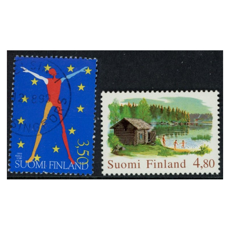 Finland. 1999. EU-formandskab og brugsudgave. AFA nr. 1472-73 **          , postfrisk stemplet FDC