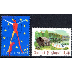 Finland. 1999. EU-formandskab og brugsudgave. AFA nr. 1472-73 **          , postfrisk stemplet FDC