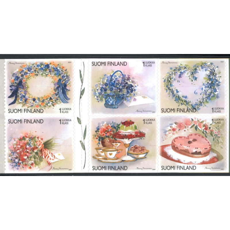 Finland. 2001. Valentins dag sammentryk. AFA nr. 1535-40 **      , postfrisk stemplet
