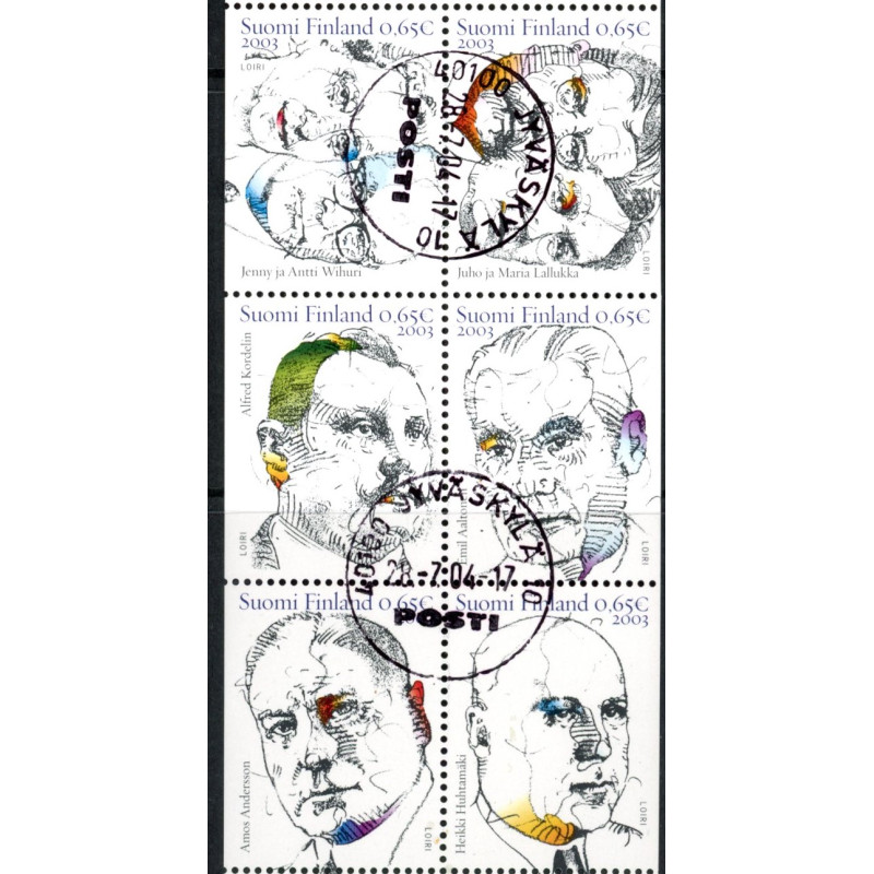 Finland. 2003. Berømte personer. sammentryk. AFA nr. 1652-57 **     , postfrisk stemplet