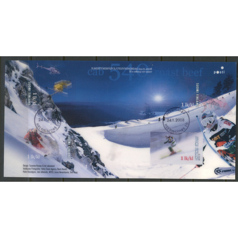Finland. 2008. Alpin skisport, miniark. AFA nr. 1885 **             ,       postfrisk stemplet